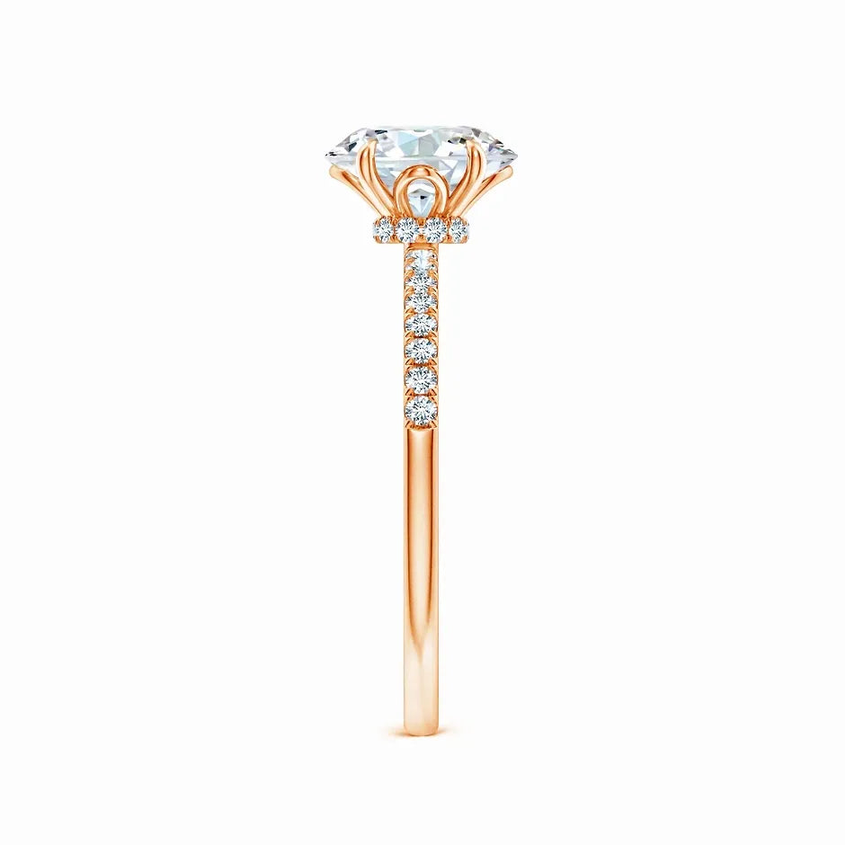 Lab-Grown Oval Diamond Hidden Halo Engagement Ring