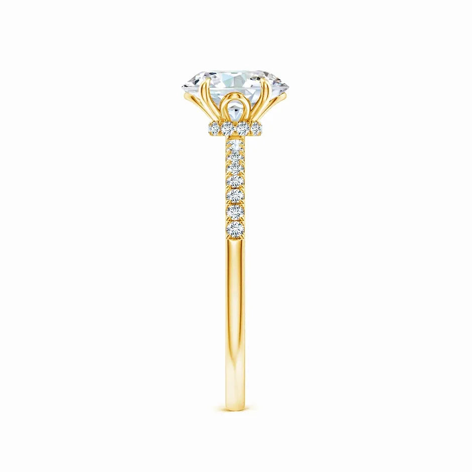 Lab-Grown Oval Diamond Hidden Halo Engagement Ring
