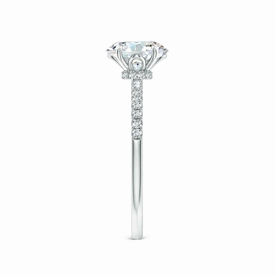 Lab-Grown Oval Diamond Hidden Halo Engagement Ring