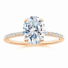 Lab-Grown Oval Nail Head Diamond Classic Engagement Ring