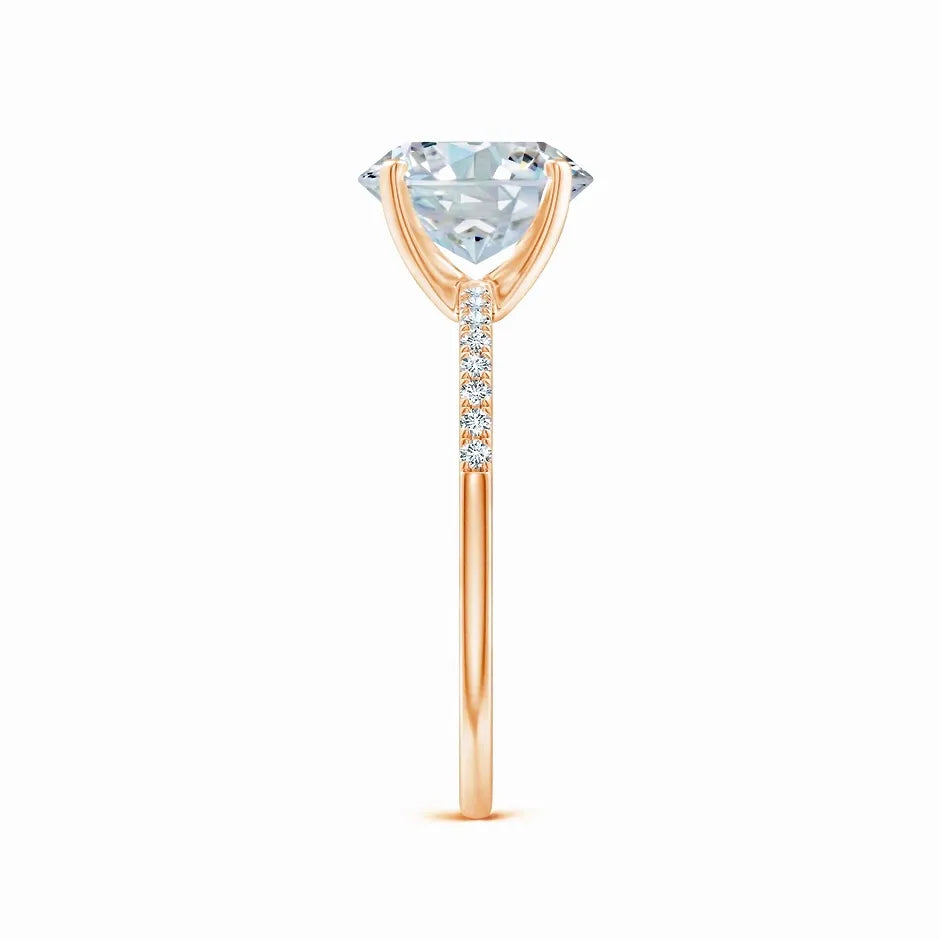 Lab-Grown Oval Nail Head Diamond Classic Engagement Ring