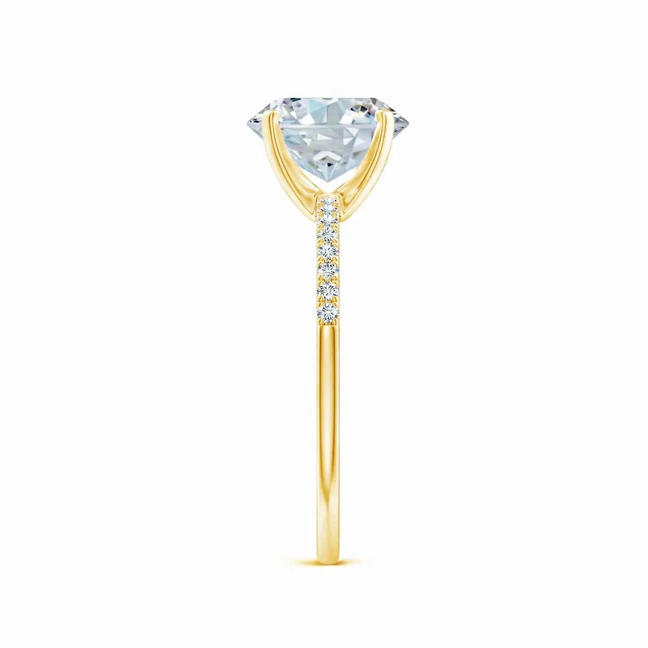 Lab-Grown Oval Nail Head Diamond Classic Engagement Ring