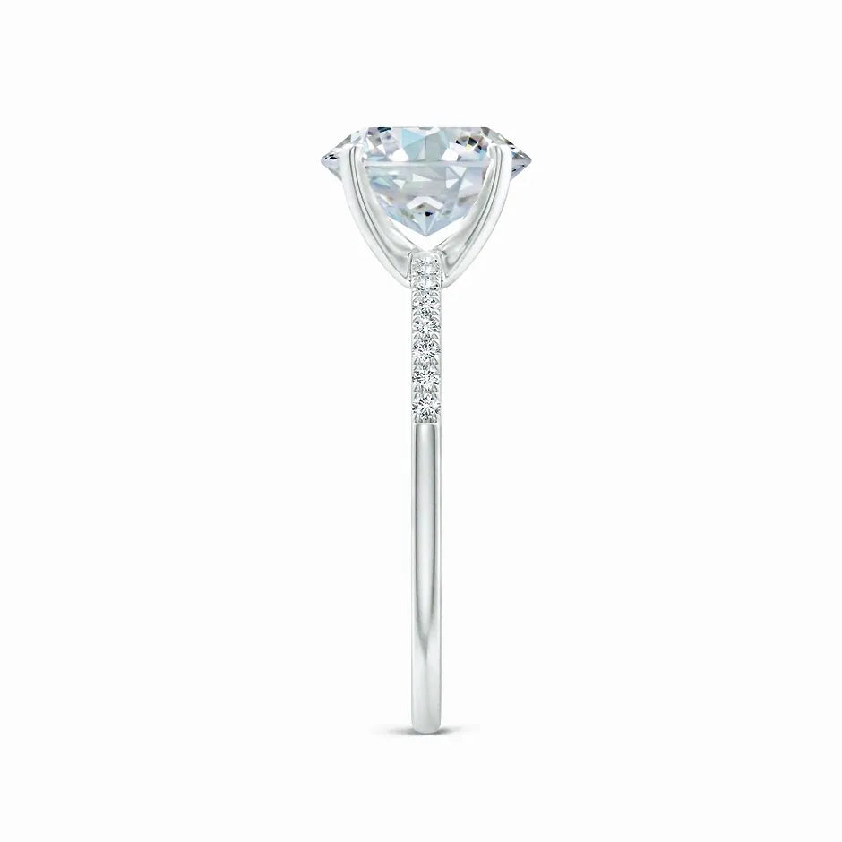 Lab-Grown Oval Nail Head Diamond Classic Engagement Ring