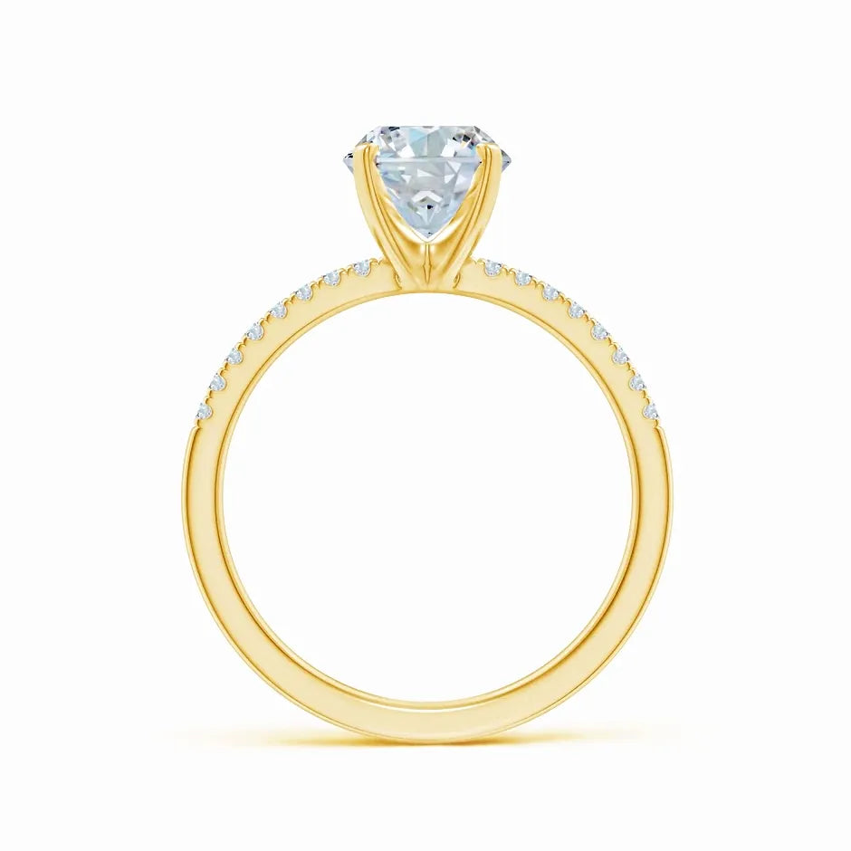 Lab-Grown Oval Nail Head Diamond Classic Engagement Ring