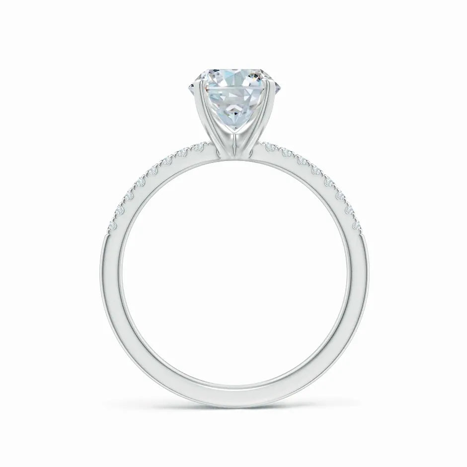 Lab-Grown Oval Nail Head Diamond Classic Engagement Ring