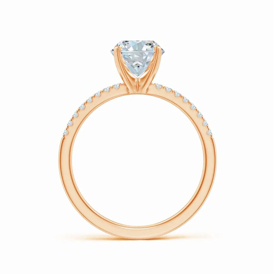 Lab-Grown Oval Nail Head Diamond Classic Engagement Ring