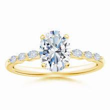 Oval Lab-Grown Diamond Engagement Ring with Marquise Accent