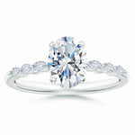 Load image into Gallery viewer, Oval Lab-Grown Diamond Engagement Ring with Marquise Accent
