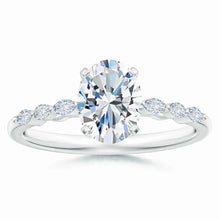 Oval Lab-Grown Diamond Engagement Ring with Marquise Accent