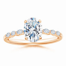 Oval Lab-Grown Diamond Engagement Ring with Marquise Accent