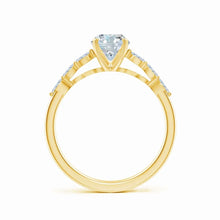 Oval Lab-Grown Diamond Engagement Ring with Marquise Accent