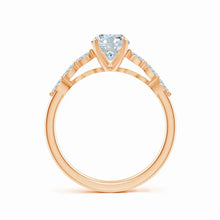 Oval Lab-Grown Diamond Engagement Ring with Marquise Accent