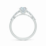 Load image into Gallery viewer, Oval Lab-Grown Diamond Engagement Ring with Marquise Accent
