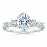 Load image into Gallery viewer, Lab-Grown Classic Oval Diamond Side Stone Engagement Ring
