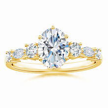 Lab-Grown Classic Oval Diamond Side Stone Engagement Ring