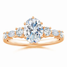 Lab-Grown Classic Oval Diamond Side Stone Engagement Ring