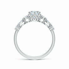 Lab-Grown Classic Oval Diamond Side Stone Engagement Ring