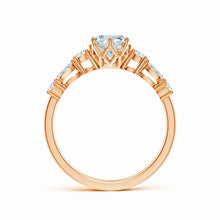 Lab-Grown Classic Oval Diamond Side Stone Engagement Ring