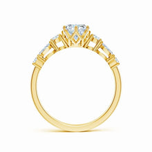 Lab-Grown Classic Oval Diamond Side Stone Engagement Ring