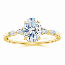 Claw-Set Oval Lab-Grown Diamond Side Stone Engagement Ring