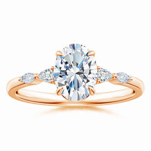 Claw-Set Oval Lab-Grown Diamond Side Stone Engagement Ring