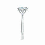 Load image into Gallery viewer, Claw-Set Oval Lab-Grown Diamond Side Stone Engagement Ring
