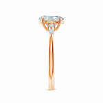 Load image into Gallery viewer, Claw-Set Oval Lab-Grown Diamond Side Stone Engagement Ring
