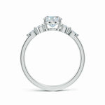 Load image into Gallery viewer, Claw-Set Oval Lab-Grown Diamond Side Stone Engagement Ring
