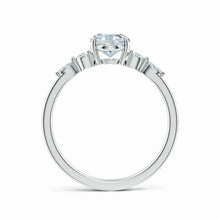 Claw-Set Oval Lab-Grown Diamond Side Stone Engagement Ring
