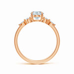 Load image into Gallery viewer, Claw-Set Oval Lab-Grown Diamond Side Stone Engagement Ring
