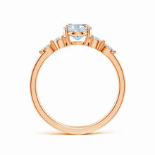 Claw-Set Oval Lab-Grown Diamond Side Stone Engagement Ring