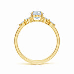 Load image into Gallery viewer, Claw-Set Oval Lab-Grown Diamond Side Stone Engagement Ring
