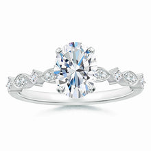 Oval Lab-Grown Diamond Engagement Ring with Marquise Motifs