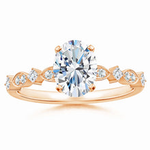 Oval Lab-Grown Diamond Engagement Ring with Marquise Motifs