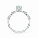 Load image into Gallery viewer, Oval Lab-Grown Diamond Engagement Ring with Marquise Motifs
