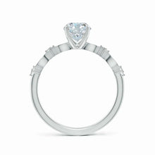 Oval Lab-Grown Diamond Engagement Ring with Marquise Motifs