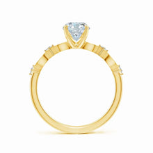 Oval Lab-Grown Diamond Engagement Ring with Marquise Motifs