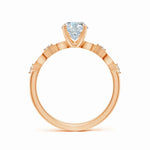 Load image into Gallery viewer, Oval Lab-Grown Diamond Engagement Ring with Marquise Motifs
