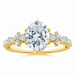 Load image into Gallery viewer, Lab-Grown Oval Diamond Side Stone Engagement Ring with Accents
