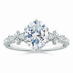 Load image into Gallery viewer, Lab-Grown Oval Diamond Side Stone Engagement Ring with Accents
