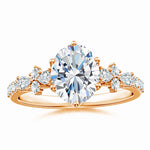 Load image into Gallery viewer, Lab-Grown Oval Diamond Side Stone Engagement Ring with Accents
