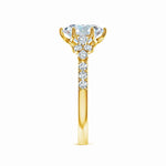 Load image into Gallery viewer, Oval Lab-Grown Diamond Engagement Ring with Marquise Motifs
