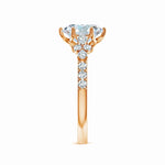 Load image into Gallery viewer, Oval Lab-Grown Diamond Engagement Ring with Marquise Motifs
