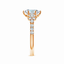 Oval Lab-Grown Diamond Engagement Ring with Marquise Motifs