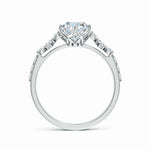 Load image into Gallery viewer, Lab-Grown Oval Diamond Side Stone Engagement Ring with Accents
