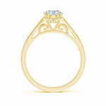 Load image into Gallery viewer, Lab-Grown Aeon Vintage Inspired Oval Diamond Solitaire Engagement Ring with Milgrain
