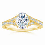Load image into Gallery viewer, Lab-Grown Vintage Inspired Oval Diamond Split Shank Engagement Ring
