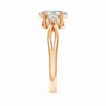Load image into Gallery viewer, Lab-Grown Solitaire Oval Diamond Split Shank Ring with Accents
