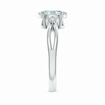 Load image into Gallery viewer, Lab-Grown Solitaire Oval Diamond Split Shank Ring with Accents
