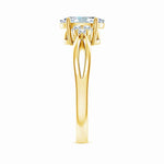 Load image into Gallery viewer, Lab-Grown Solitaire Oval Diamond Split Shank Ring with Accents
